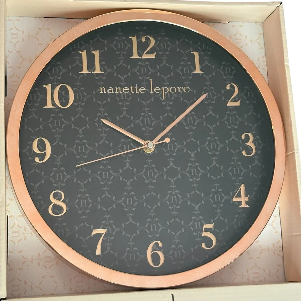 Bronze/Rose Gold‎ Colored 12in Round Nanette Lapore Wall Clock